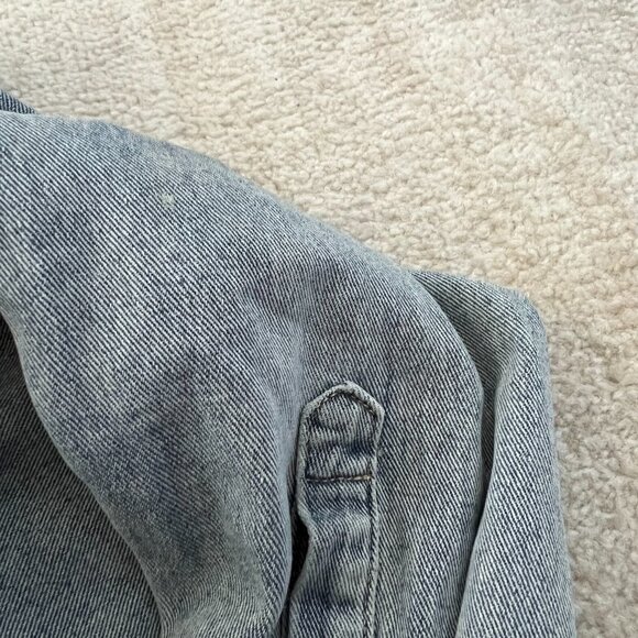 PTCL Pearl Blue Cropped Long Sleeve Shirt Top Shacket L - Picture 8 of 10